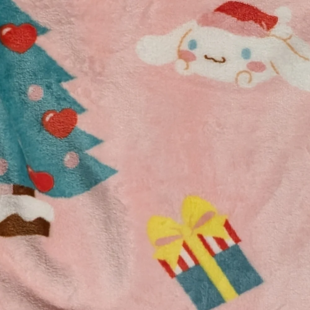 Sanrio Hello Kitty Pink Blanket Christmas Trees Festive Cozy Soft Warm NWT